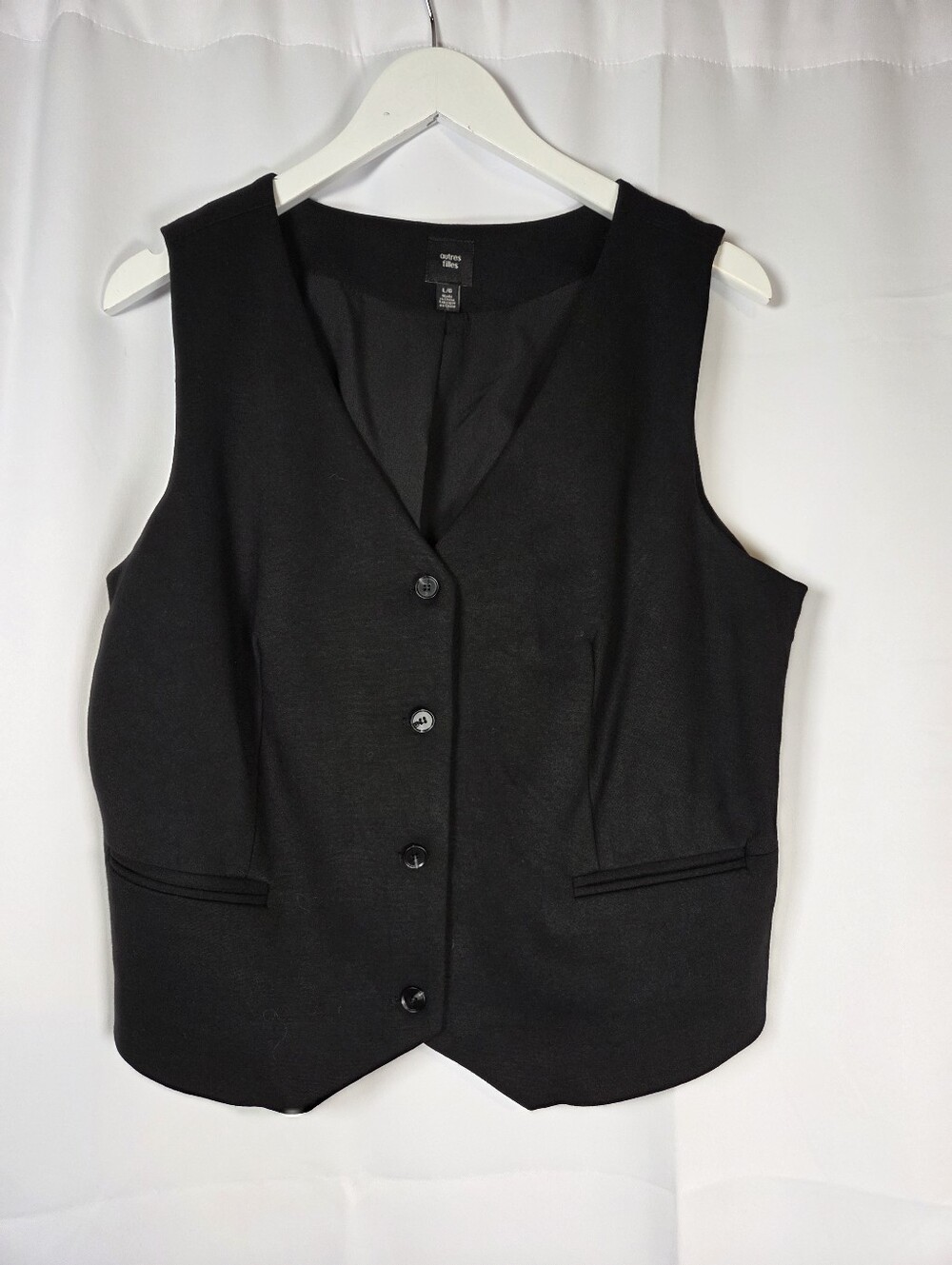 NEW Autres filles Women's Black Button Front Vest Size L
